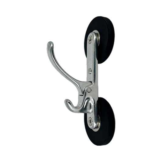 Collapsible magnetic hook on white background