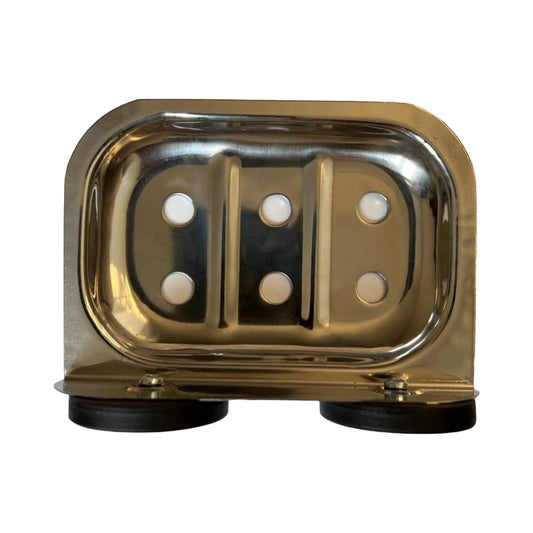 Magnetic vented stainless tray on white background